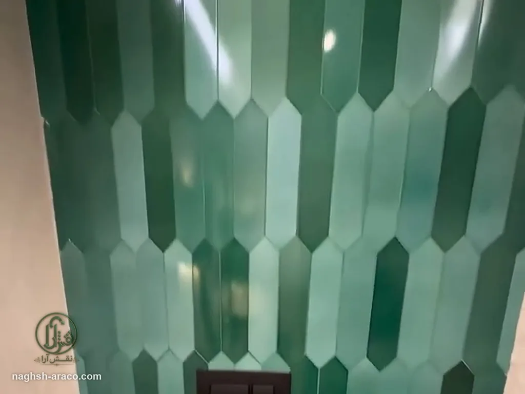 سرویس مهمان با کاشی پیکت سبز زمردی