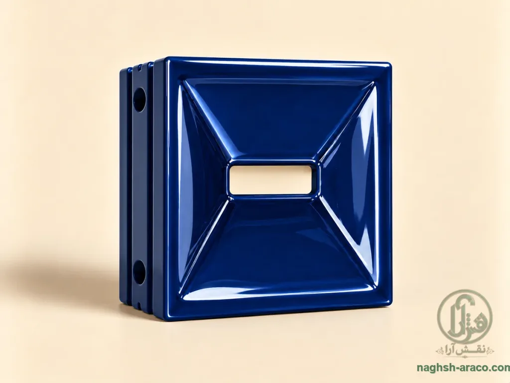 Pyramid (Frame) pattern — Navy, Black, Green, Petrol Blue, Cream, Orange, Red, Olive, Turquoise, Gold، Glazed ceramic (high-gloss glaze)
