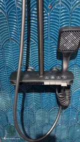Shower with blue feather relief tiles (3)