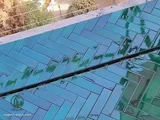 اجرای کف هرینگبون سبز با کاشی دست‌ساز (4)