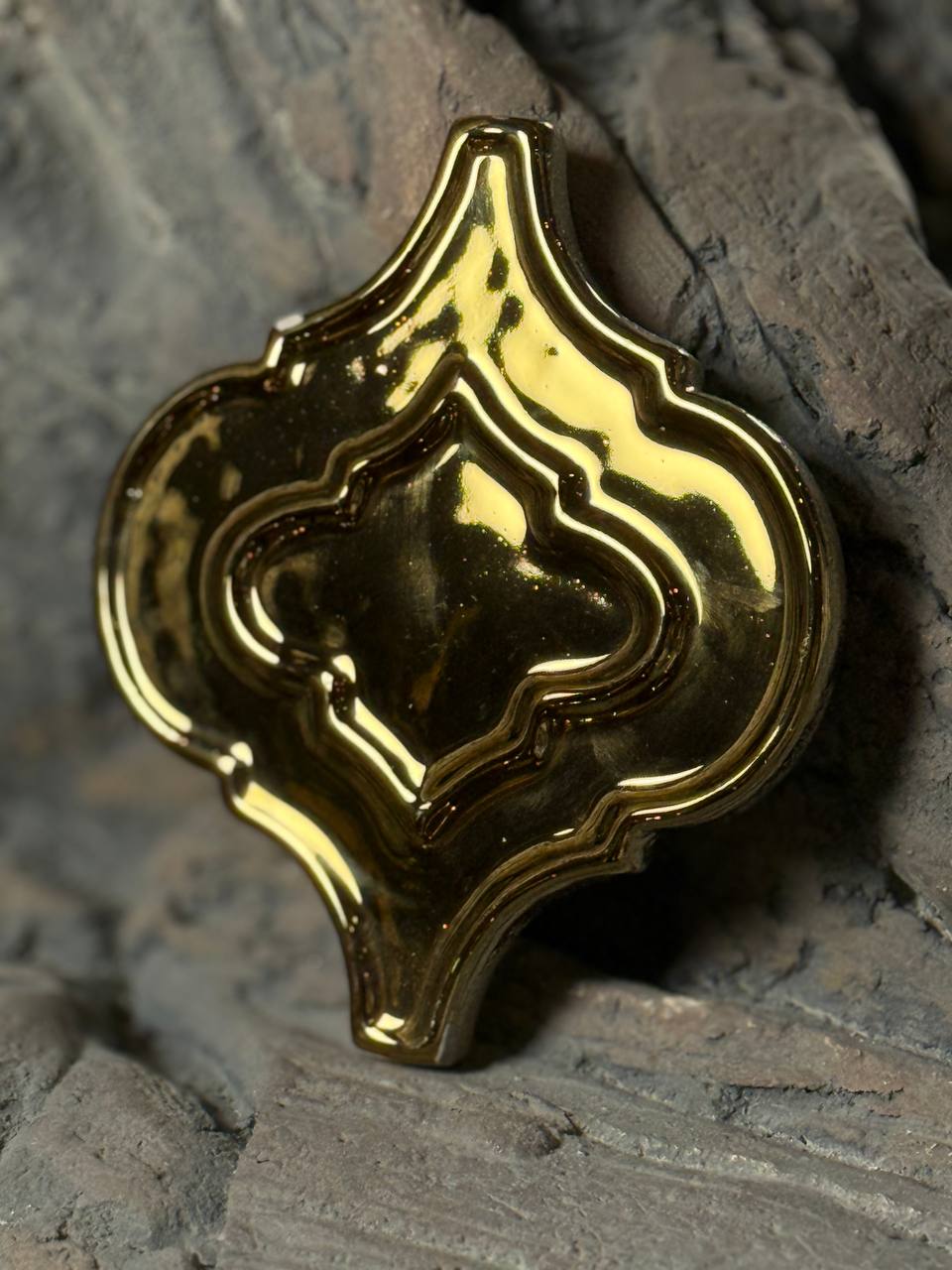 کاشی مراکشی برجسته طلایی